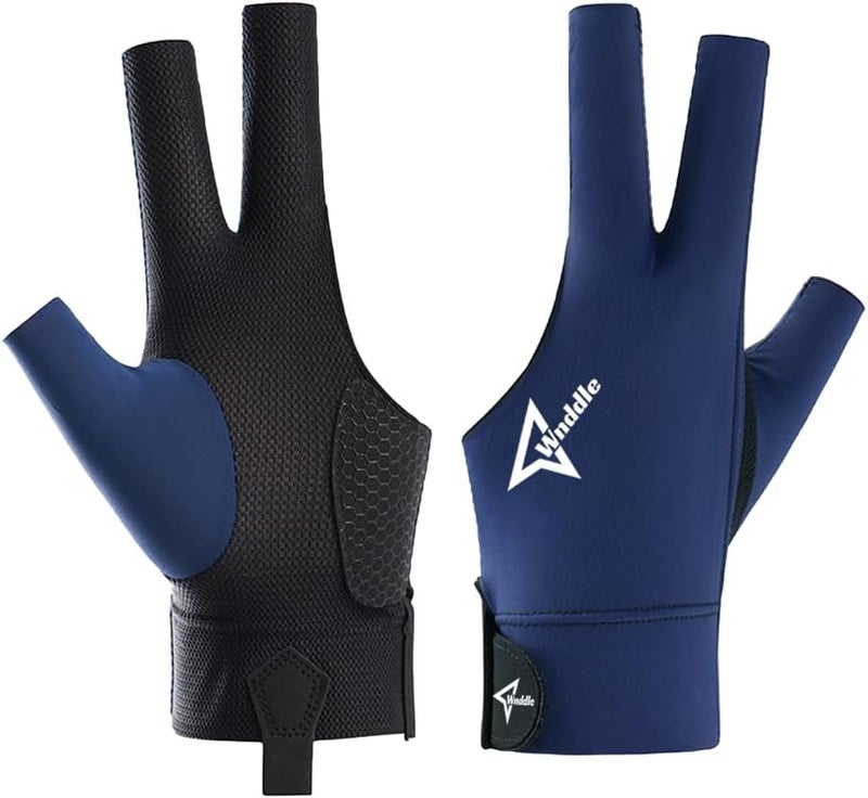Wnddle Pool Glove Left Hand, Billiard Pool Gloves for Left Hand 3 Finger, Snooker Cue Sport Glove Popular Sizes for Men & Women - Image 1